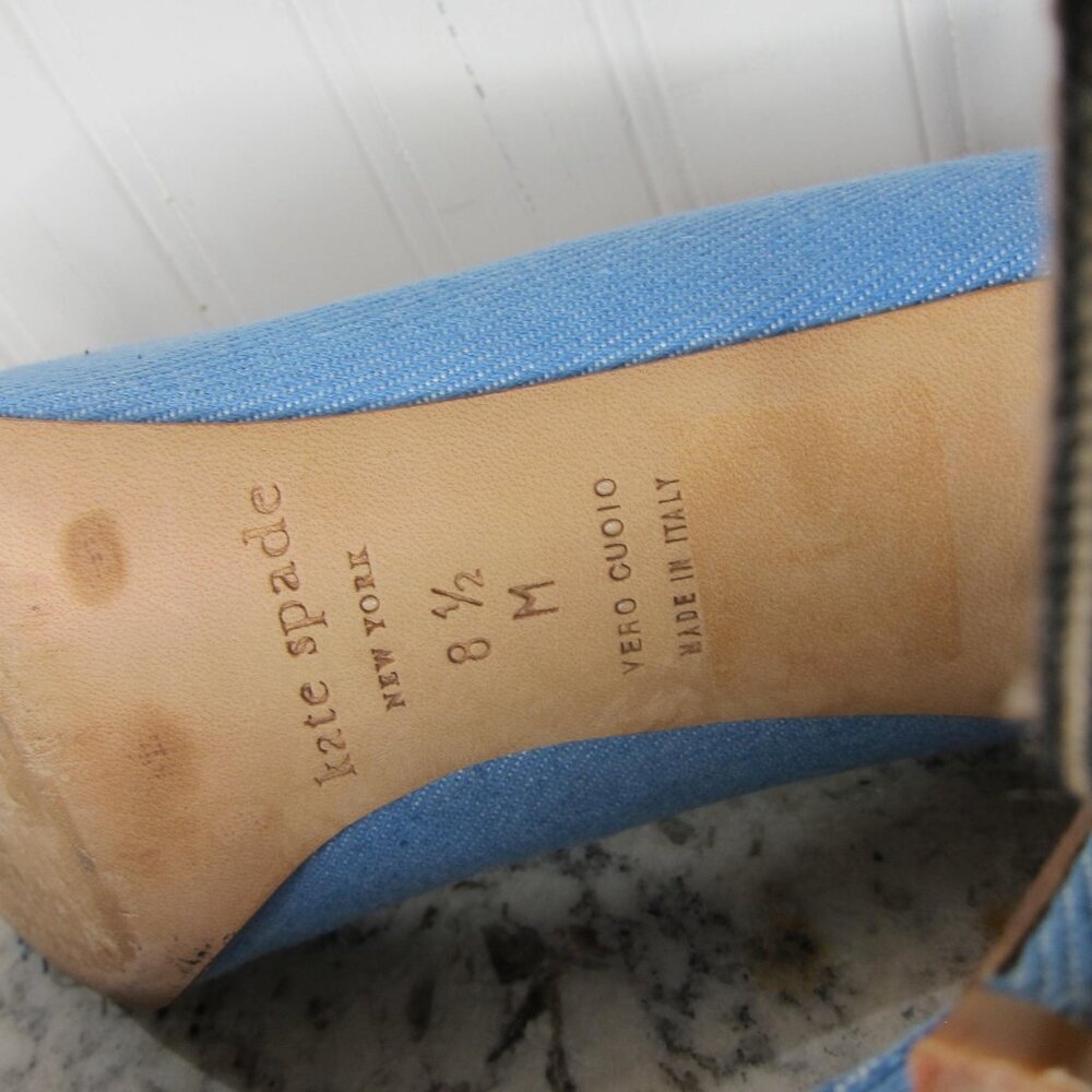 Kate Spade Luciana Fringe Denim Heels Size 8.5 - Picture 9 of 9